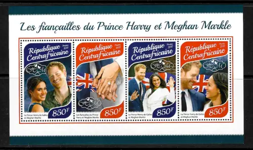 Zentralafrika: Les fiancailees du Prince Henry et Meghan Markle, postfrisch