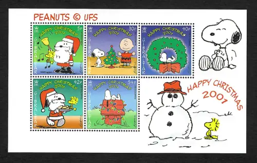 Gibraltar 2001: Happy Christmas - Peanuts, Block postfrisch