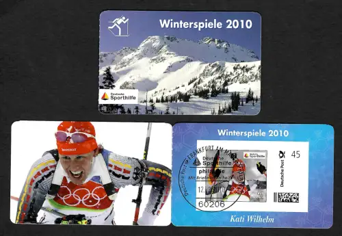 Bund 2010: Sporthilfe MH, Kati Wilhelm, Winterspiele Biathlon, gestempelt
