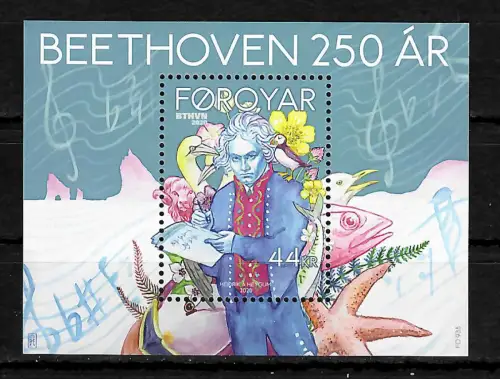 Farör 2020: 250. Geburtstag von Ludwig van Beethoven, postfrisch