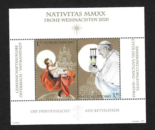 Vatikan 2020: ORF Friedenslicht aus Bethlehem, Gemeinschaft mit Österreich **