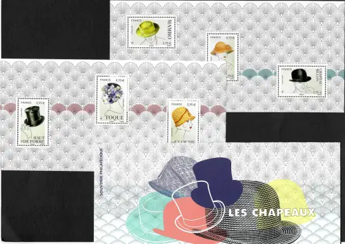Frankreich 2018: Souvenir philatélique: Lex Chapeaux, 2x Block im Folder, **
