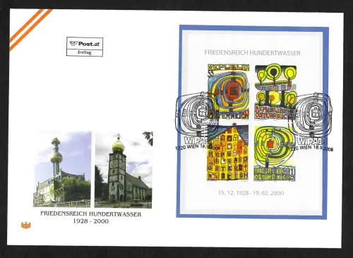 Östereich 2020: Friedensreich Hundertwasser, WIPA08, FDC