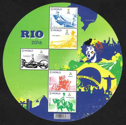 Belgien 2016: Rio 2016 -  Paralytics - Olympische Spiele, Block, postfrisch
