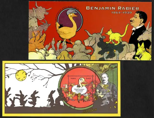Frankreich 2014: Benjamin Rabier, die Ente Gideon, Block #252 gestempelt Folder