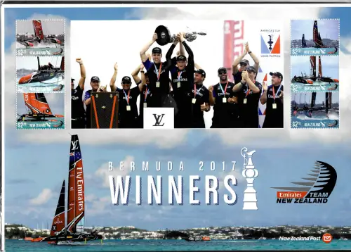 Neuseeland 2017: Bermuda Winners, America's Cup, großer Block, postfrisch