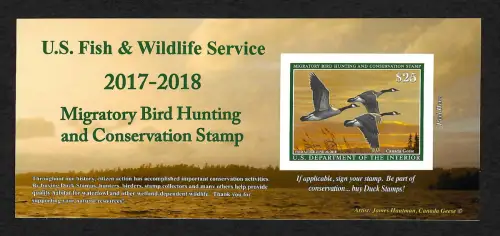 USA 2018: US Depart. of the Interior: US Fish and Wildlife Service stamp, mnh
