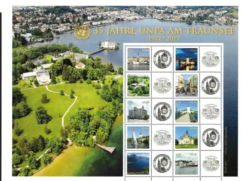 UNO Wien 2017: 35 Jahre UNPA am Traunsee, postfrischer Groß-Bogen, postfrisch