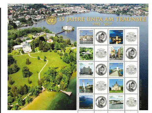 UNO Wien 2017: 35 Jahre UNPA am Traunsee, postfrischer Groß-Bogen, postfrisch
