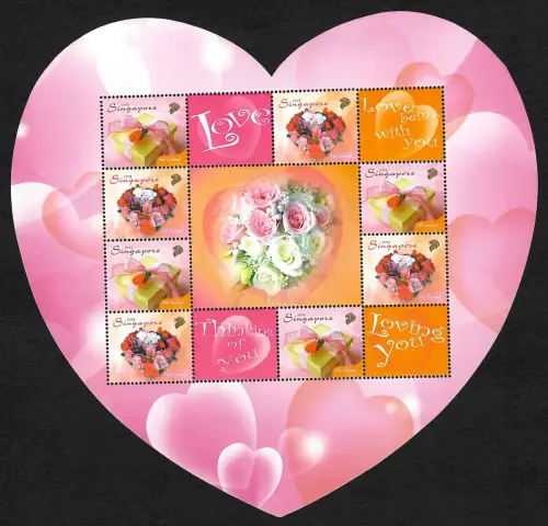 Singapore 2005: Valentinstag - Herz-Block, postfrisch