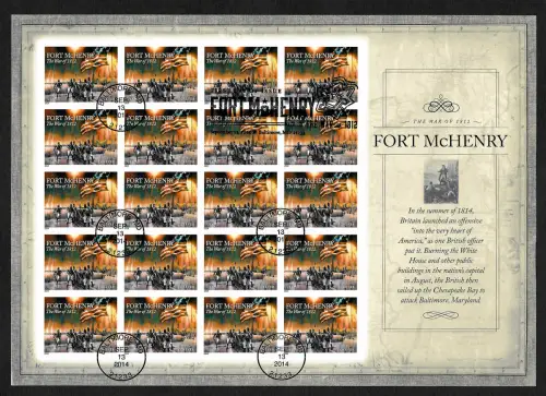 USA Forever 2014: Fort McHenry, The war of 1812, gestempelt