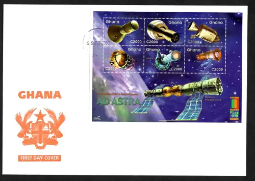 Ghana 2000: AD Astra: Postzustellung im Weltraum, FDC