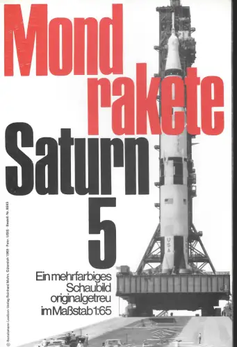 Mondrakete Saturn 5 - Mehrfarbiges Schaubild im Maßstab 1:65, original verpackt