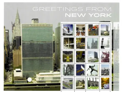UNO New York 2015: Greetings from New York, postfrischer Groß-Bogen