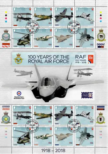 Isle of Man 2018: 100 years of teh Royal Air Force, Prestige booklet, gestempelt