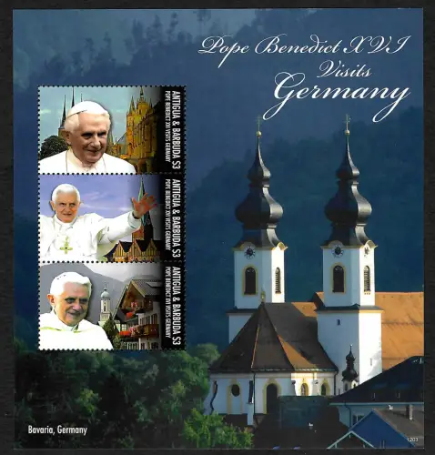 Antigua&Barbuda 2013: Papst Benedict besucht Deutschland, postfrisch
