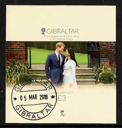 Gibraltar 2018: Engagement of Harry and Meghan, Block ungezähnt, Limitiert