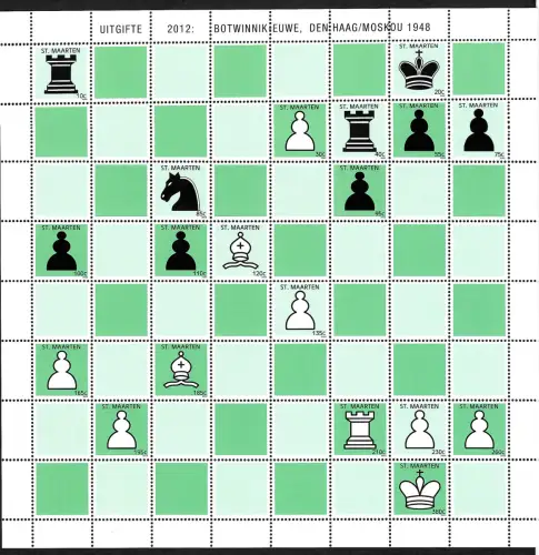 St. Maarten 2012: Schach: Botwinnik - Euwe, Schachpartie 1948 DenHaag/Moskou, **