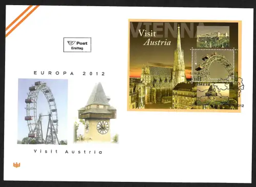 Österreich 2012: EUROPA Besuche Österreich, Riesenrad, FDC