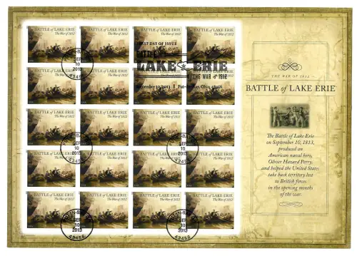 USA Forever 2013: Battle of Lake Erie, The war of 1812, sheet, gestempelt
