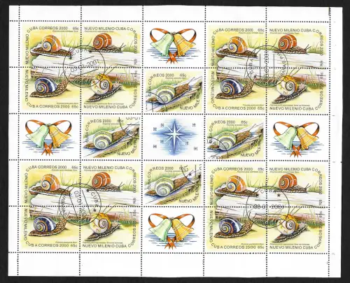 Nuovo Milenio 2000, Jahrtausendwende, Gestempelt 2001, Schnecken