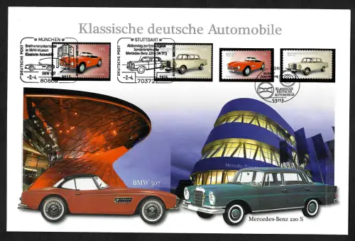 Bund 2015: Klassische deutsche Automobile, BMW und Mercedes Benz, Luxusbrief