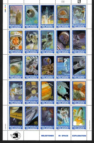 Marschall Islands 1989: Milestones in Space Exploration, postfrisch