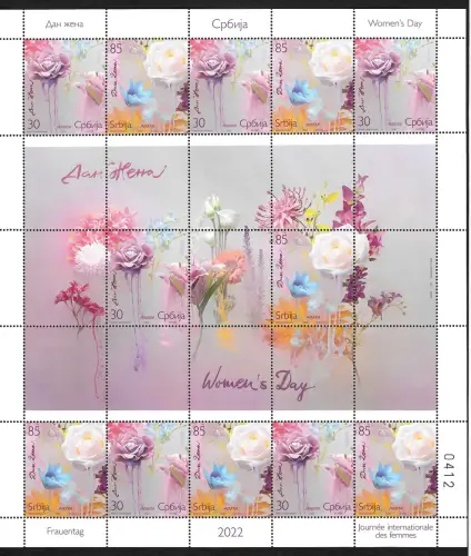 Serbien 2022: Frauentag, Women's day, Journée des femmes,  postfrisch