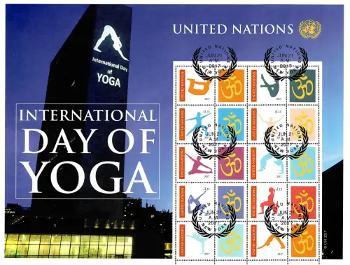 UNO New York 2017: International Day of Yoga, gestempelt