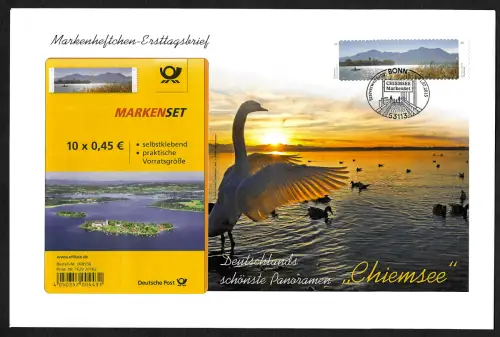 Bund 2015: Chiemsee, Deutschlands schönste Panoramen, Markenheftchen FDC