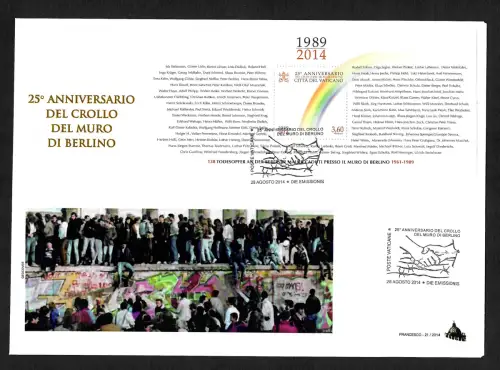 Vatikan 2014: 25. Anniversario del Crollo del Muro di Berlino 25 Jahre Mauerfall