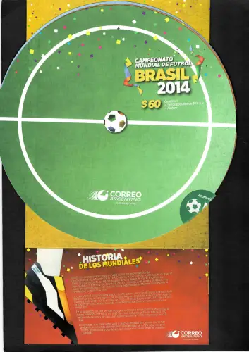 Argentinien: Brasil 2014 Fußball WM, Trikos, Folder mit 4 Marken