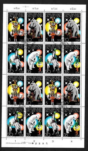 DDR 1978: Zirkuskunst in der DDR, Kleinbogen, gestempelt