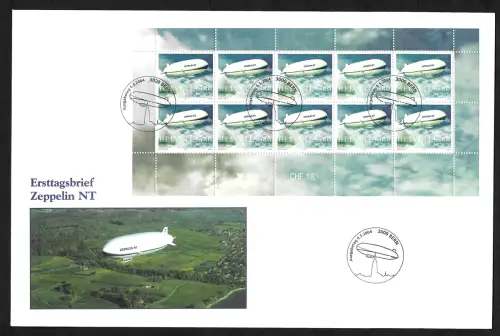 Schweiz 2004: Zeppelin NT, Ersttagsbrief, FDC
