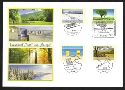 Bund 2012: Luxusbrief Post und EUROPA, FDC