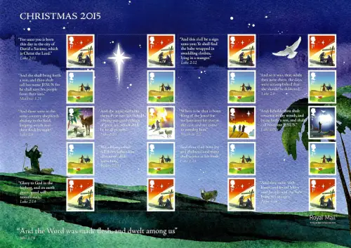GB 2015: Christmas 2015, Weihnachtsgeschichte, Kleinbogen, postfrisch