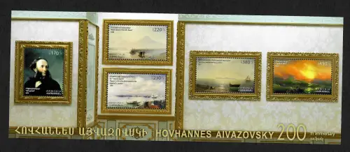 Armenien 2017: 200. Geburtstag von Iwan Aivasovski, postfrischer Block