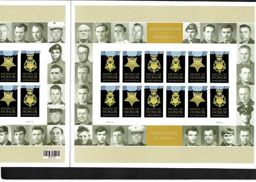 USA Forever 2015: Medal of Honor, Vietnam war, Navy, Army, Air Force, mnh **