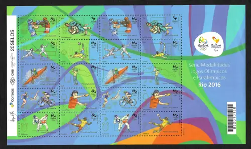 Brasilien 2015: Olympische Spiele 2016/Paralympics, Zusammendruckbogen, **