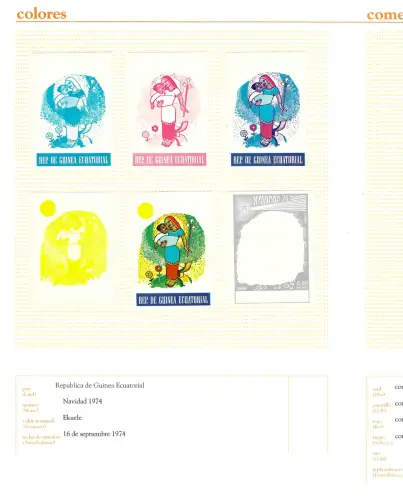 Äquatorial Guinea 1974: Weihnachten, Krippenszene, Phasendruck, Navidad, **