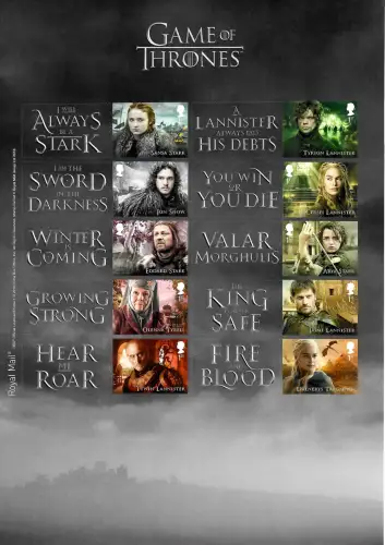 GB 2018: Game of Thrones - sheet mnh, Kleinbogen postfrisch