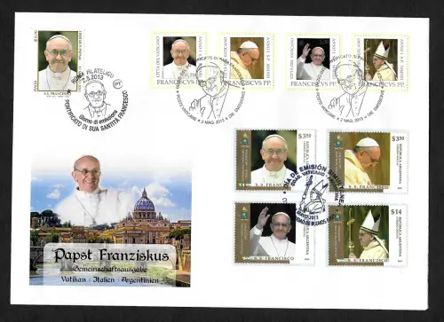 Vatikan, Italien, Argentinien 2013: Papst Franziskus, 3-Länder Brief