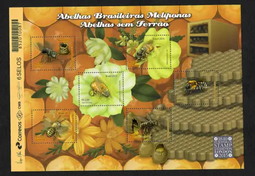 Brasilien 2015: Bienen, Bees, sheet postfrisch