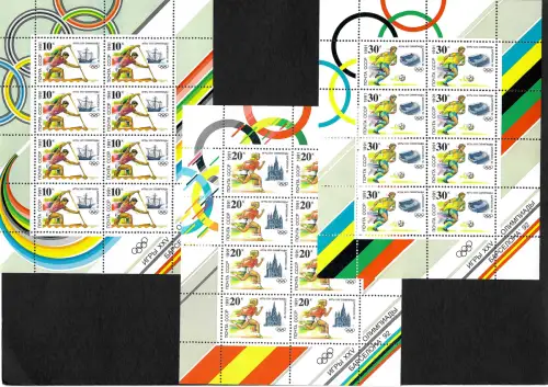 Russland 1991:Olympiade 1992 Barcelona, 3x Kleinbögen #6225-27, postfrisch