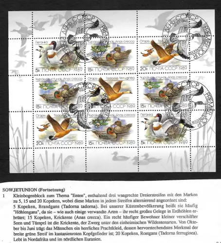 Russland 1989: Enten #5965-5967, gestempelt