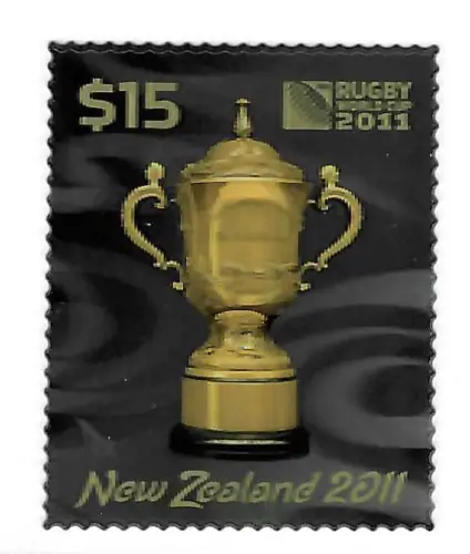 Neuseeland 2017: Webb-Ellis Rugby Weltcup 3D-Briefmarke, postfrisch