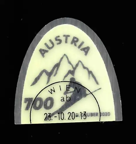 Österreich 2020: Ski-Spitze im Wert von 7 Euro, gestempelt