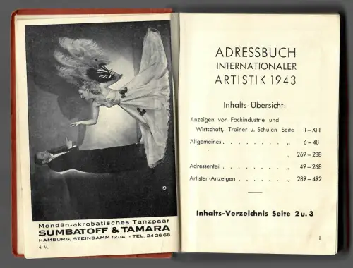 DR: Adressbuch Internationaler Artistik 1942/43, PLAZA Gross-Varieté