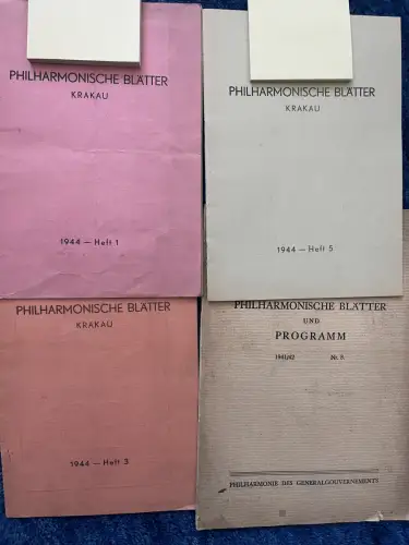 GG: Philharmonische Blätter, Krakau 1941/1944, Philharmonie Krakau