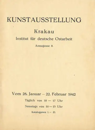 GG: Kunstausstellung Hilfswerk für deutsche bildende Kunst in der Wohlfahrt 1942